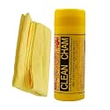 Premium Large - Synthetic Chamois Cloth for Cleaning Car & Bikes | Super Absorbent | Drying Car Reusable Shammy Towel, Multifunctional, Dry & Wet for Glass, Furniture - (Yellow, 65x42) 1