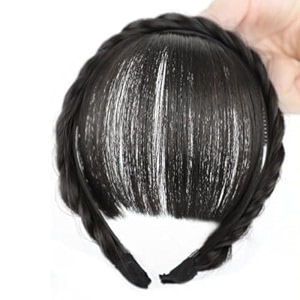 synthetic wigs headband front hair bangs fringe hair extensions for women amp girlsblack pack of 1