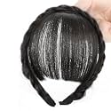 Synthetic Wigs Headband Front Hair Bangs Fringe Hair Extensions for Women & Girls(Black), Pack of 1