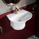 Syon Premium Ceramic Wash Basin | Elegant Glossy Finish | Durable & Luxurious SYON146 Wall Hung Basin (White)