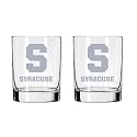 Syracuse Orange 2-Sided Satin Finish Rock Glass Set of 2 14oz