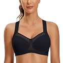 SYROKAN Front Mesh Unlined Sports Bra for Women