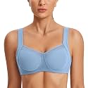 SYROKAN Front Mesh Unlined Sports Bra for Women
