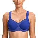 SYROKAN Front Mesh Unlined Sports Bra for Women