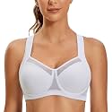 SYROKAN Front Mesh Unlined Sports Bra for Women