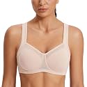 SYROKAN Front Mesh Unlined Sports Bra for Women
