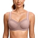 SYROKAN Front Mesh Unlined Sports Bra for Women