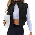 SySea Women's Crop Puffer Vest Zip Up Sleeveless Outerwear Padded Coat