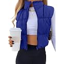 SySea Women's Crop Puffer Vest Zip Up Sleeveless Outerwear Padded Coat