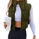SySea Women's Crop Puffer Vest Zip Up Sleeveless Outerwear Padded Coat