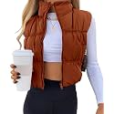SySea Women's Crop Puffer Vest Zip Up Sleeveless Outerwear Padded Coat