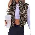 SySea Women's Crop Puffer Vest Zip Up Sleeveless Outerwear Padded Coat