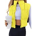 Women's Crop Puffer Vest Zip Up Sleeveless Outerwear Padded Coat