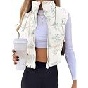 Women's Crop Puffer Vest Zip Up Sleeveless Outerwear Padded Coat