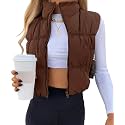 SySea Women's Crop Puffer Vest Zip Up Sleeveless Outerwear Padded Coat