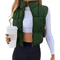 SySea Women's Crop Puffer Vest Zip Up Sleeveless Outerwear Padded Coat
