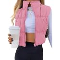 SySea Women's Crop Puffer Vest Zip Up Sleeveless Outerwear Padded Coat