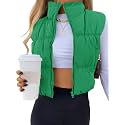 SySea Women's Crop Puffer Vest Zip Up Sleeveless Outerwear Padded Coat