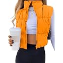 SySea Women's Crop Puffer Vest Zip Up Sleeveless Outerwear Padded Coat