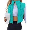SySea Women's Crop Puffer Vest Zip Up Sleeveless Outerwear Padded Coat