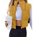 SySea Women's Crop Puffer Vest Zip Up Sleeveless Outerwear Padded Coat
