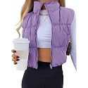 SySea Women's Crop Puffer Vest Zip Up Sleeveless Outerwear Padded Coat