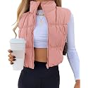SySea Women's Crop Puffer Vest Zip Up Sleeveless Outerwear Padded Coat