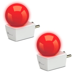 syska avastar nlp 05w b22 base plug amp play led bulb for night lamphallblaconydecoration pack of 2 red color