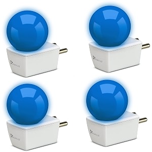 syska avastar nlp 05w b22 base plug amp play led bulb for night lamphallblaconydecoration pack of 4 blue color