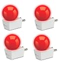 SYSKA Avastar NLP 0.5W B22 Base Plug &amp; Play LED Bulb for Night Lamp,Hall,Blacony,Decoration (Red, 4)