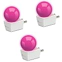 Syska Avastar NLP 0.5W B22 Base Plug &amp; Play LED Bulb for Night Lamp,Hall,Blacony,Decoration (Pack of 3) (Pink Color)