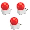 SYSKA Avastar NLP 0.5W B22 Base Plug &amp; Play LED Bulb for Night Lamp,Hall,Blacony,Decoration (Red, 3)