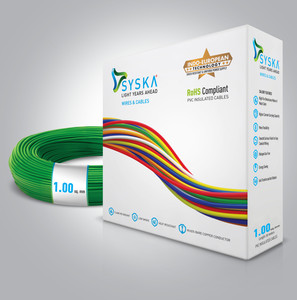 Syska FR PVC 1 sq mm Green