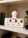 Syspro 4 Way Outlet Power Strip with Universal Surge Protection Sockets Multi-Plug Cord Plastic Light Socket