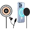 SYSTENE 15W Mag-Safe Magnetic Wireless Charger 2 in 1 Compatible for iPhone 16/15/14/13/12 Series &amp; Air Pods Pro/3/2 - Dual Charging Pad with LED Indicator