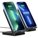 Muvit 15W Wireless Charging Stand Compatible for iPhone 15/14/13/12/11 Series Samsung Galaxy S23/S22/S21/S20/Note20 Series OnePlus 9/9 Pro Other Qi Devices_Pack of 2