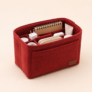 women felt purse organizer insert for ladies handbag tote hobo bag storage amp purse divider multiple storage compartment - red138x335x59 inch slender l