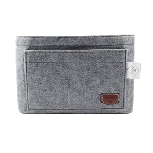 women felt purse organizer insert for ladies handbag tote hobo bag storage amp purse divider multiple storage compartment - grey113x315x65 inch slender m
