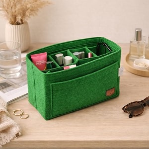 women felt purse organizer insert for ladies handbag tote hobo bag storage divider multiple compartment - green925x51x59 inch medium