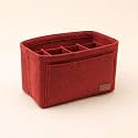 Women Felt Purse Organizer Insert for Ladies Handbag, Tote, Hobo Bag Storage &amp; Purse Divider, Multiple Storage Compartment - Red(8.85x4.5x5.5) inch (Small)