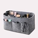 Women Felt Purse Organizer Insert for Ladies Handbag, Tote, Hobo Bag Storage &amp; Purse Divider, Multiple Storage Compartment - Grey(13.4x6.7x7.1) inch (X-Large)
