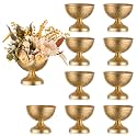 Sziqiqi Gold Urn Vase for Flowers, Wedding Table Compote Vase, 5.9in, 10Pcs