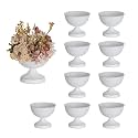 Sziqiqi White Urn Vase for Wedding, Compote Vase for Table, 5.9in, 10Pcs
