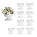 Sziqiqi White Urn Vase for Wedding, Compote Vase for Table, 4.3in, 10Pcs
