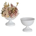 Sziqiqi White Urn Vase for Wedding, Compote Vase for Table, 5.9in, 2Pcs