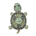 Szxc Jewelry Women's Crystal Big Turtle Stretch Silk Scarf Rings Clasp Clip Buckle