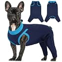 T'CHAQUE Dog Recovery Suit for Dogs After Surgery, Dog Onesie for Spay Surgery Female, Anti Licking Rear Leg Sleeve,Bodysuit for Abdominal Wounds Skin Disease,Substitute E-Collar & Cone,Navy Blue,XS
