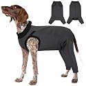 T'CHAQUE Dog Surgery Suit for Dogs After Surgery, Dog Onesie for Spay Surgery Female, Anti Licking Rear Leg Sleeve, Bodysuit for Abdominal Wounds Skin Disease,Substitute E-Collar &amp; Cone, Gray, 2XL