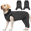 T'CHAQUE Dog Surgery Suit for Dogs After Surgery, Dog Onesie for Spay Surgery Female, Anti Licking Rear Leg Sleeve, Bodysuit for Abdominal Wounds Skin Disease,Substitute E-Collar &amp; Cone, Gray, L