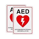 T&amp;R AED Sign - 2 Pack - 10 x 7 Inches Rust Free .040 Aluminum -Reflective, UV Protected, Waterproof, Weatherproof and Fade Resistant - 4 Pre-drilled Holes